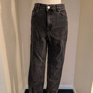 High Waisted Mom Jean, ASOS, Washed Black